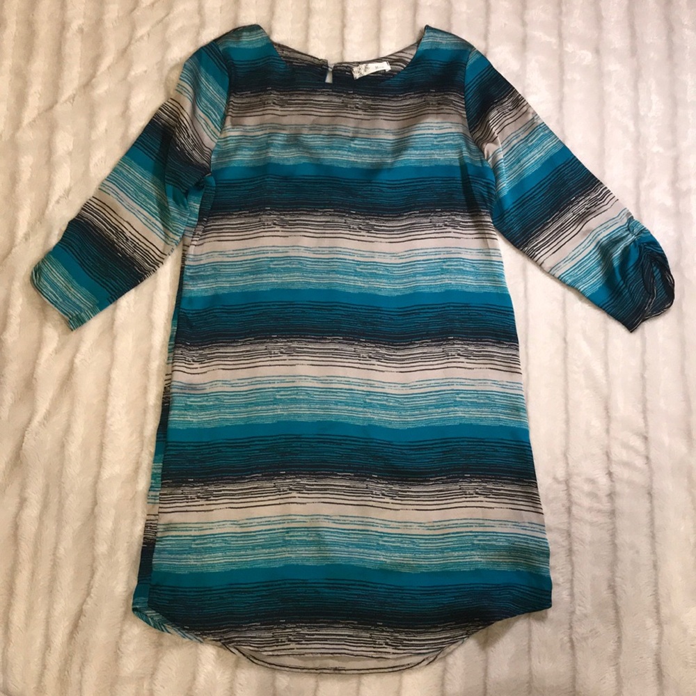 Miin striped teal dress